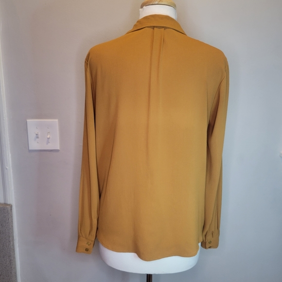 All in Favor Twisted Button Down Shirt, Mustard - Picture 3 of 9